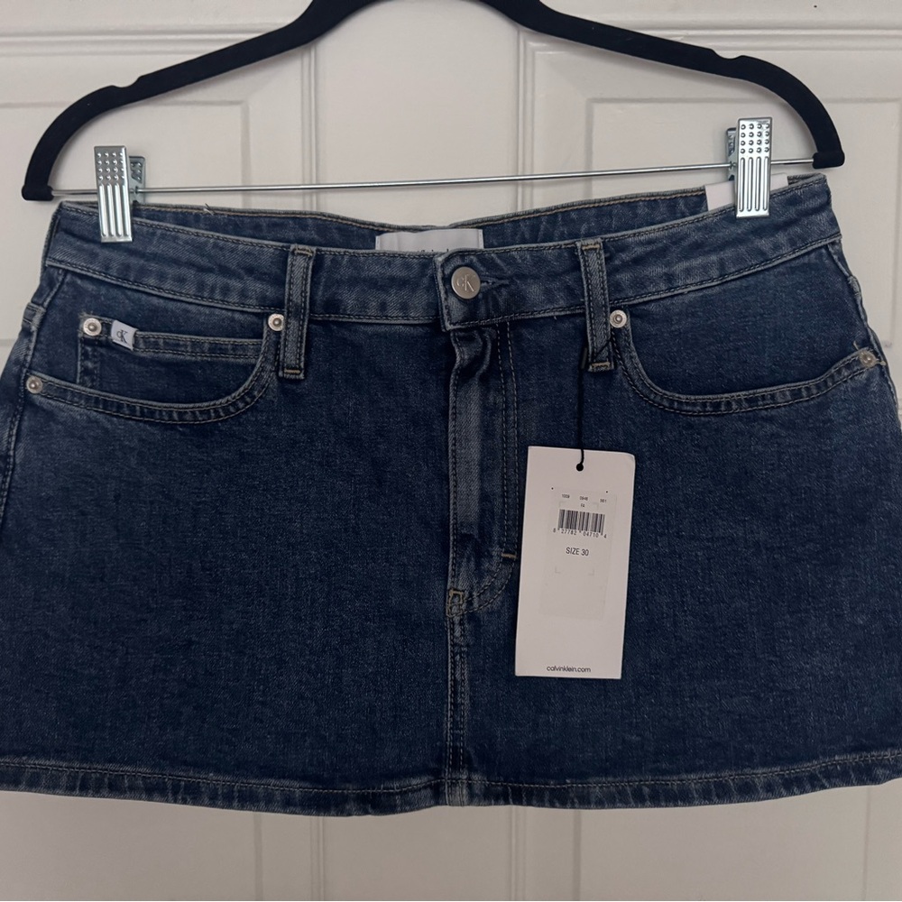 JENNIE Calvin Klein Micro mini denim skirt